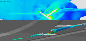 Fully coupled CFD simulation with moving vessels and collision model