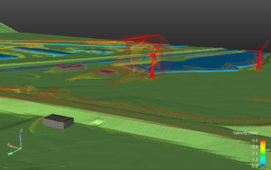 Wind power plant field and the effect on surrounding area detail