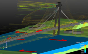 CFD simulation of extreme wind conditions and the effect on the traffic and bridge construction.